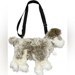 Fuzzy nation dog bag cream and brown color